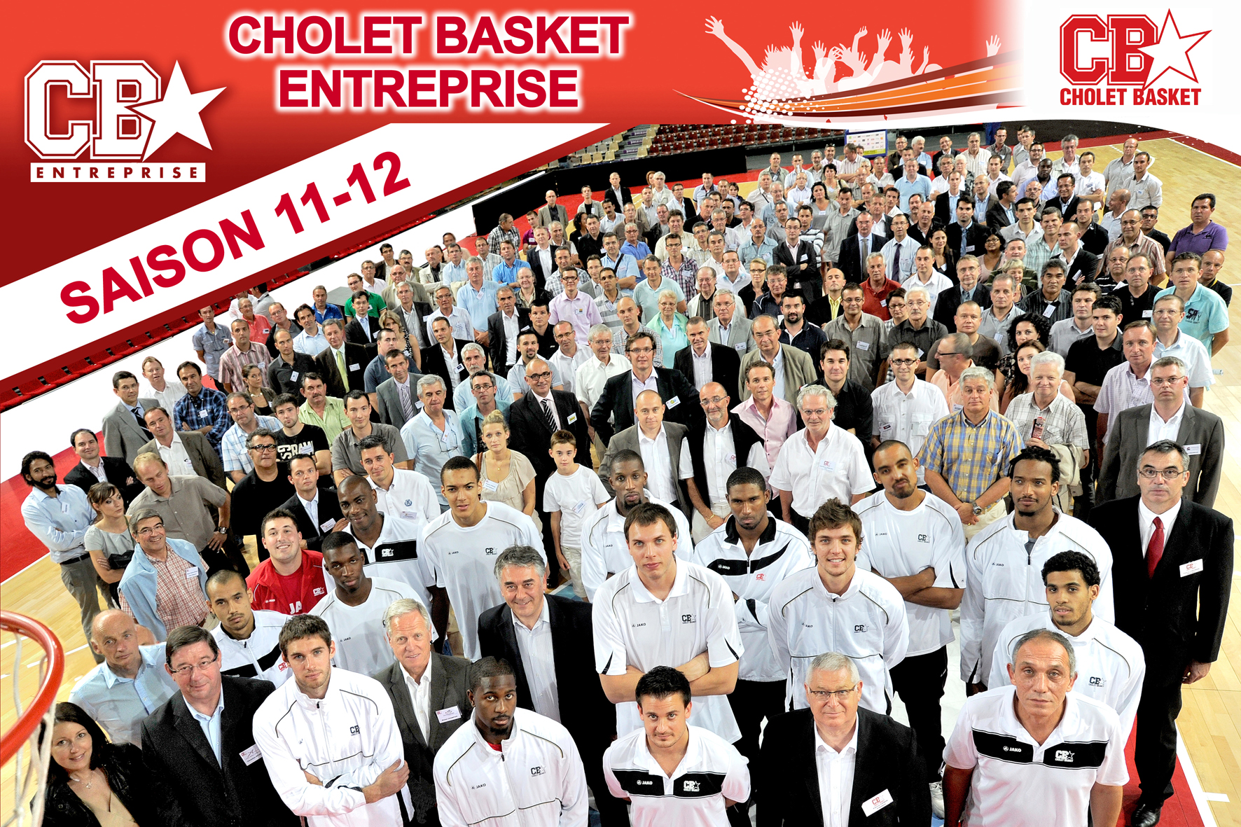 POSTER EQUIPE CHOLET BASKET SAISON 1988-1989 - RIGAUDEAU GRAYLIN WARNER BILBA