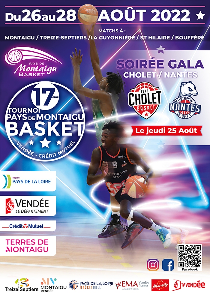 Modèle Affiche Annonce passionnante de match de basket en gris - VistaCreate