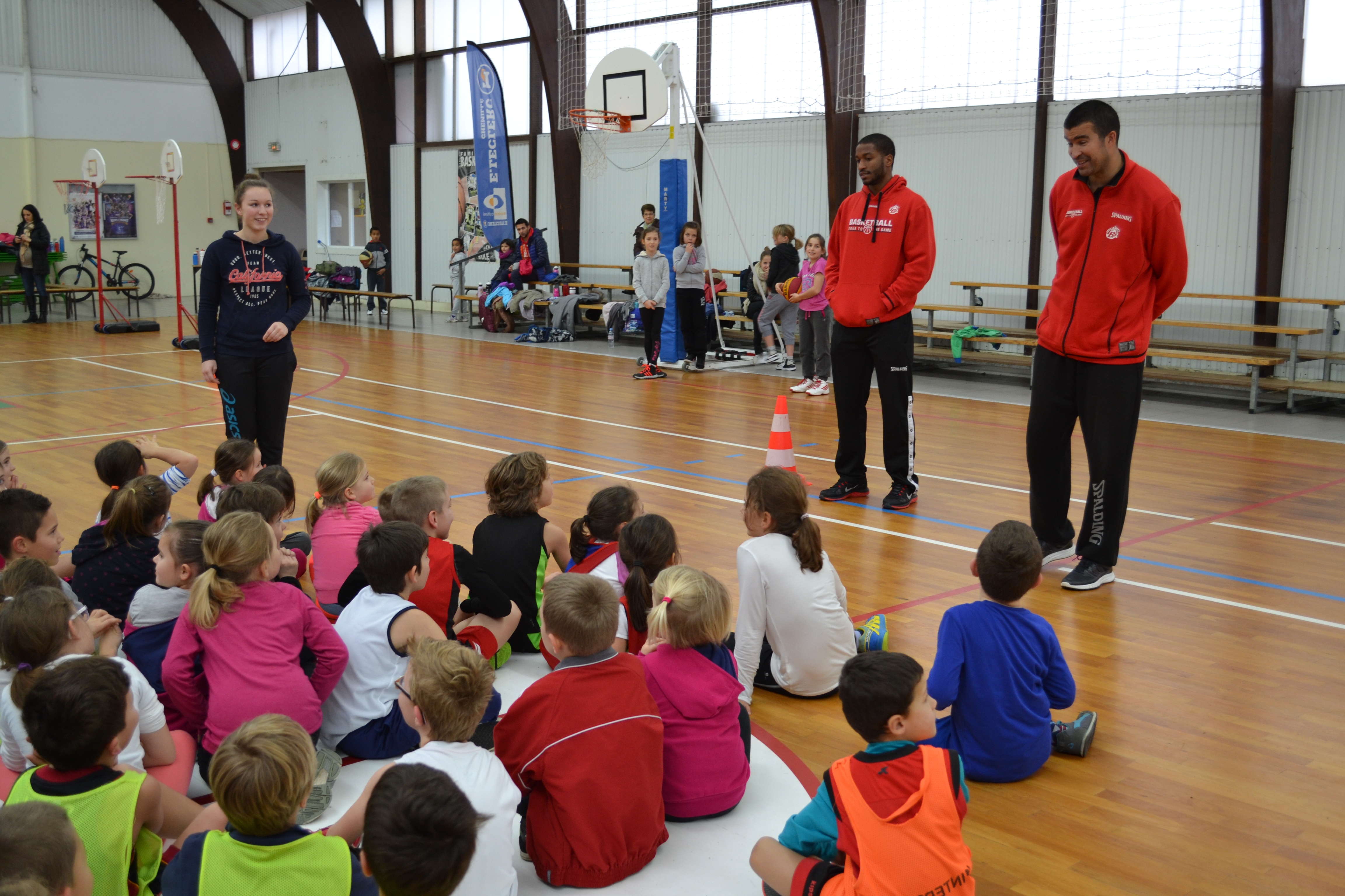 Anthony GOODS et Jérôme NAVIER à l'entraînement spécial Kinder de Trémentines le 18/12/15.