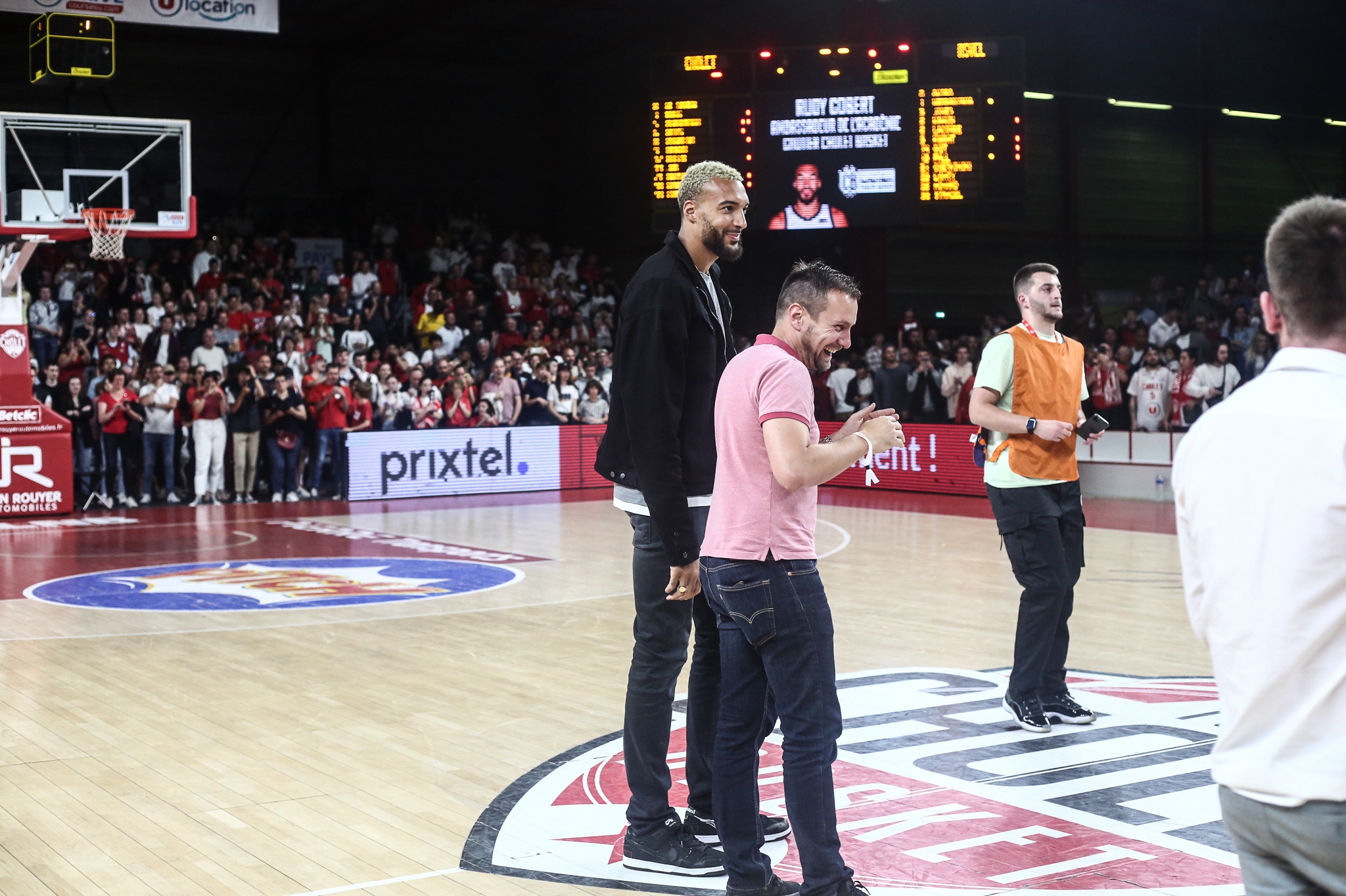 Rudy Gobert et Hervé Soulard de la société Gautier - ©Melvyn Augas